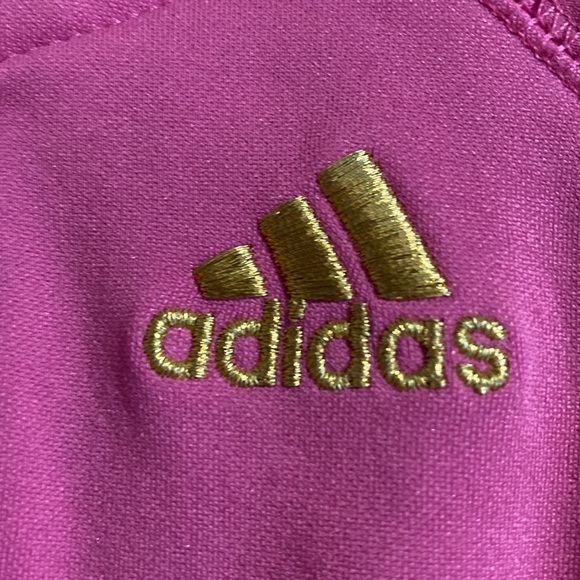 ADIDAS Baby Girl Pink Hoodie w/ Gold & Blue Accents!!! 12 months! - Picture 2 of 9